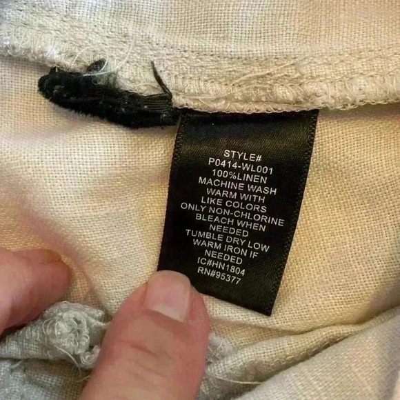 Sanctuary 100% Linen Cream Colored Cropped Pants in Size 25, US Size 2. - Picture 5 of 12